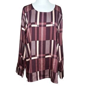 Liz Claiborne Womens Long Sleeve Satin Blouse Plus Size 2X NWT